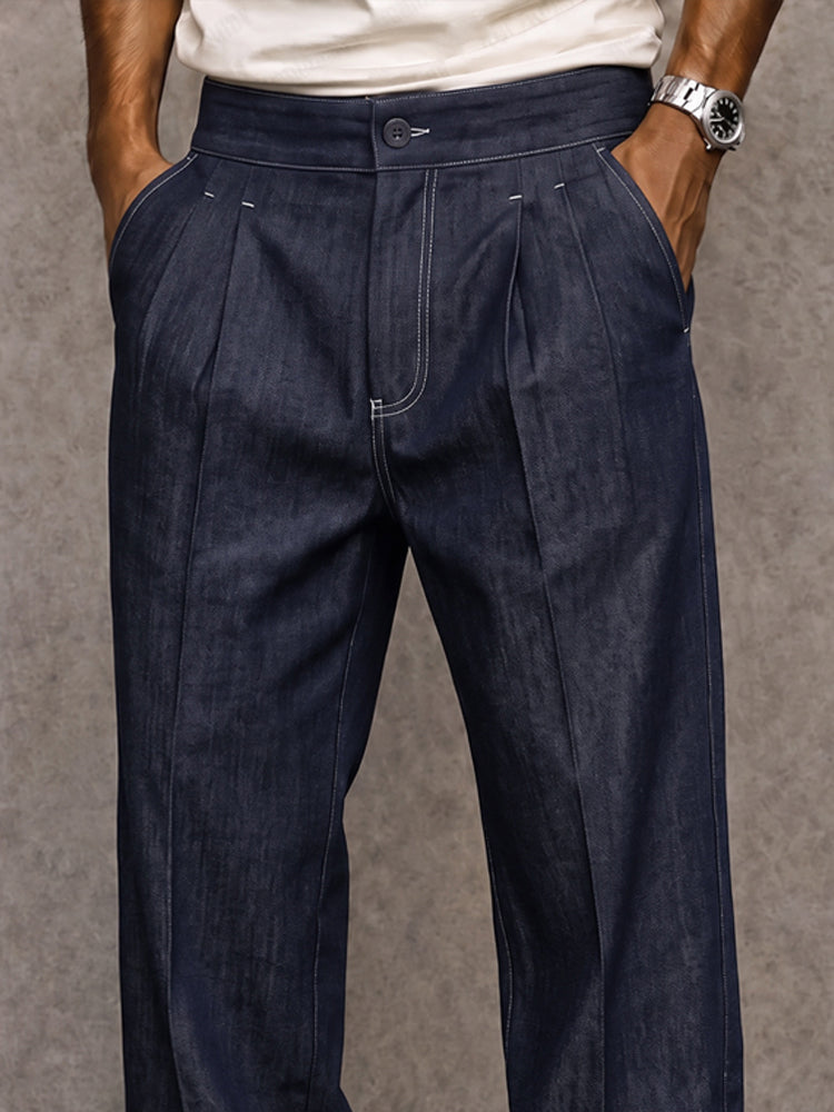 Pantalón recto efecto vaquero