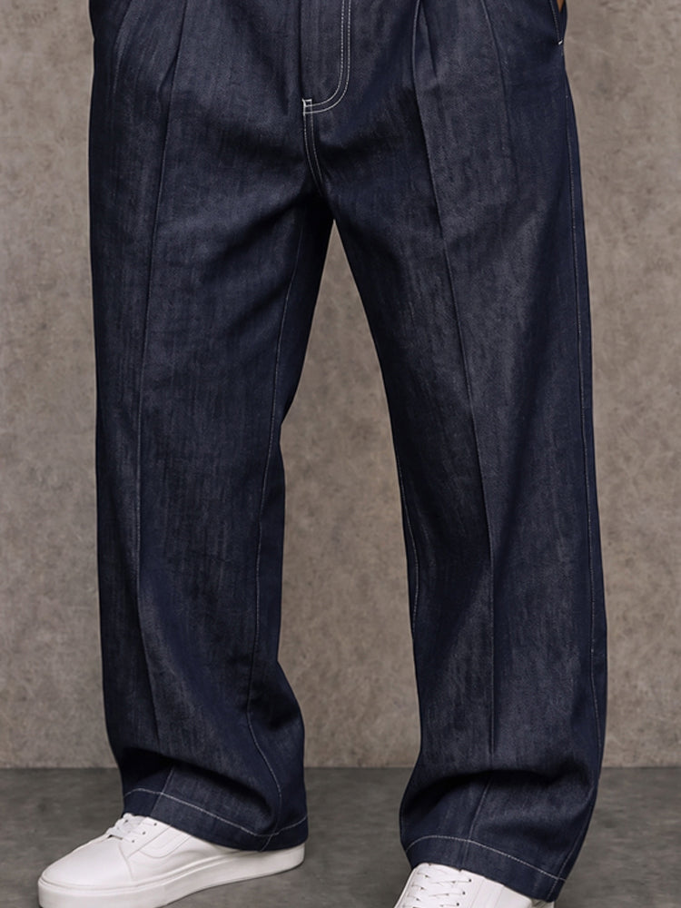 Pantalón recto efecto vaquero
