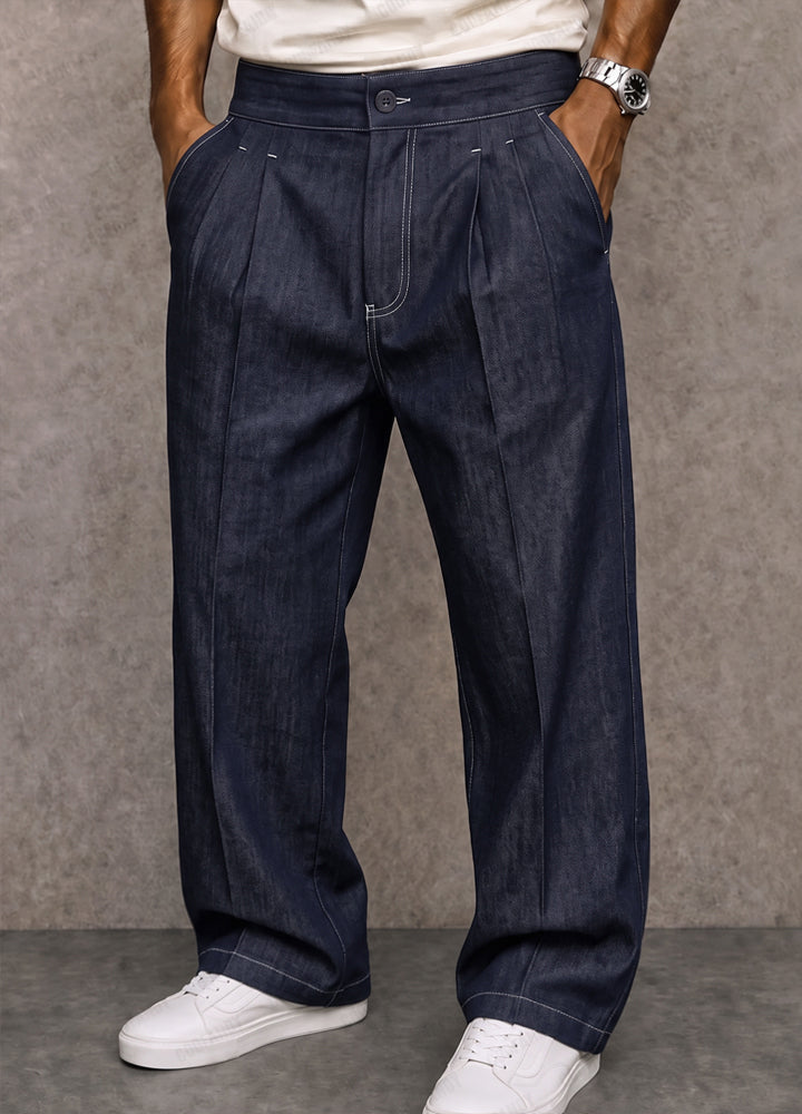 Pantalón recto efecto vaquero