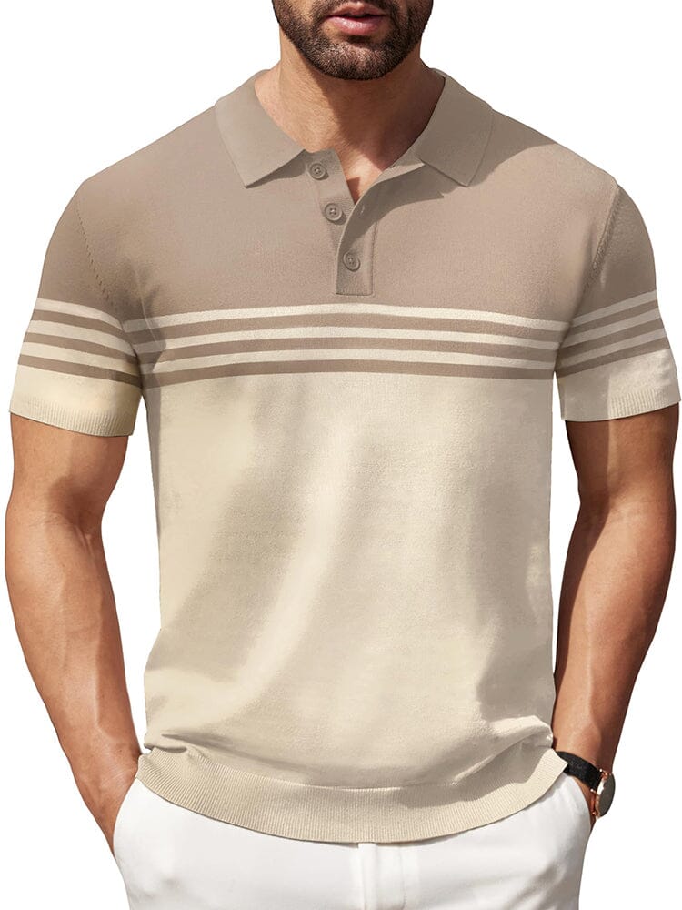 Polo de punto a rayas casual