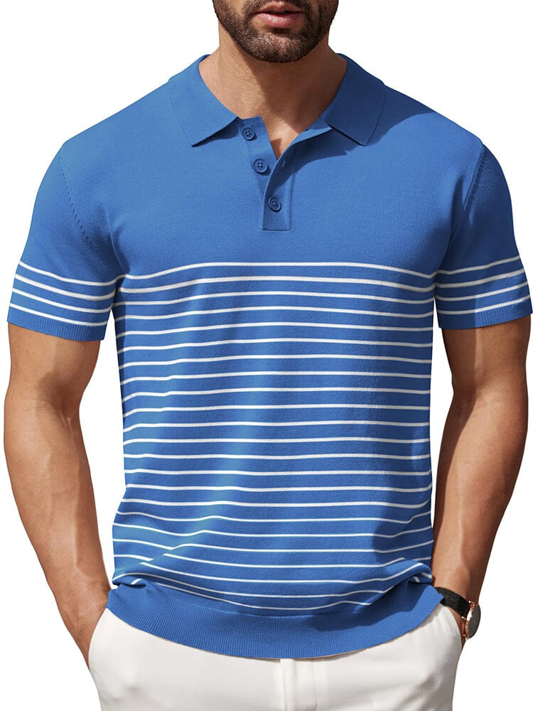 Polo de punto a rayas casual