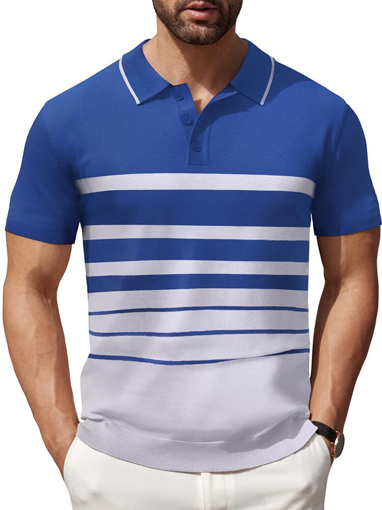 Polo de punto a rayas casual