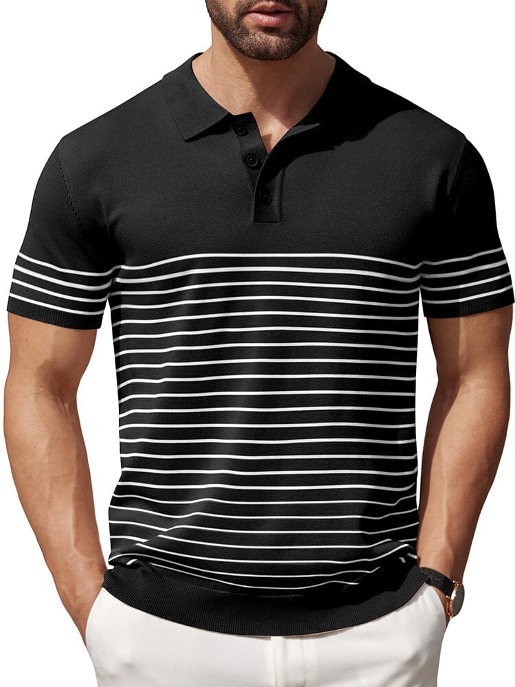 Polo de punto a rayas casual