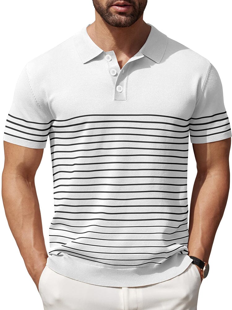Polo de punto a rayas casual