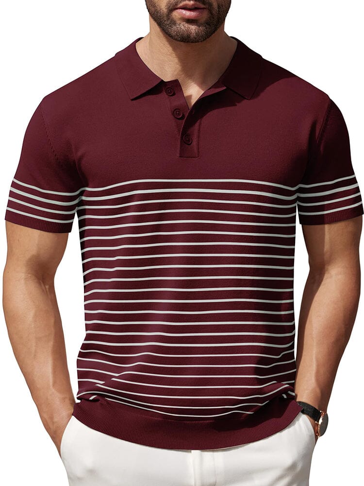 Polo de punto a rayas casual
