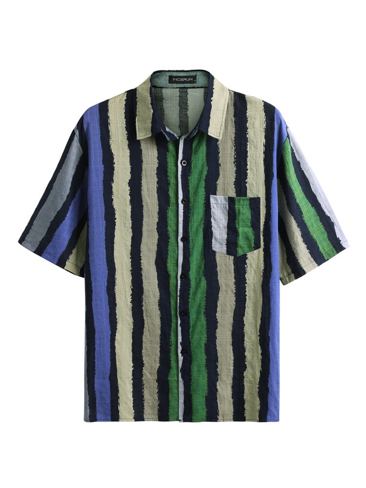 Camisa de playa de algodón a rayas