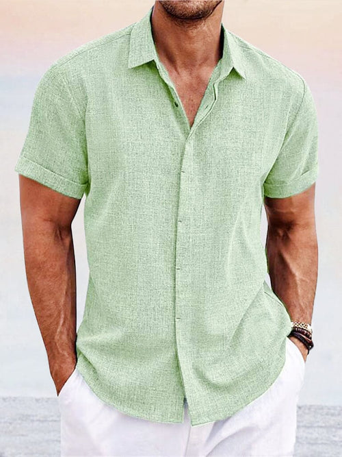 Camisa casual de algodón y lino