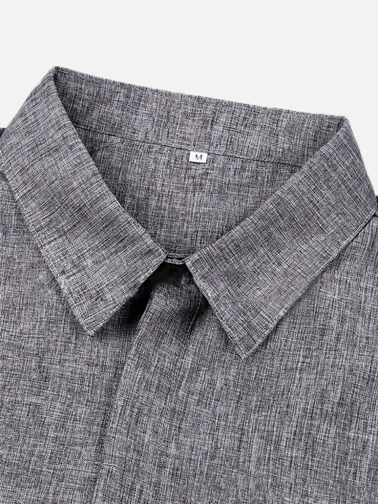 Camisa casual de algodón y lino
