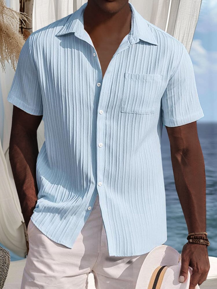 Camisa casual a rayas texturizada