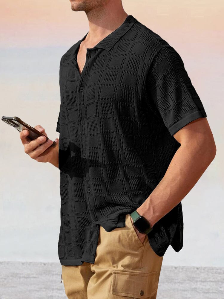 Camisa de punto ligera con diseño calado