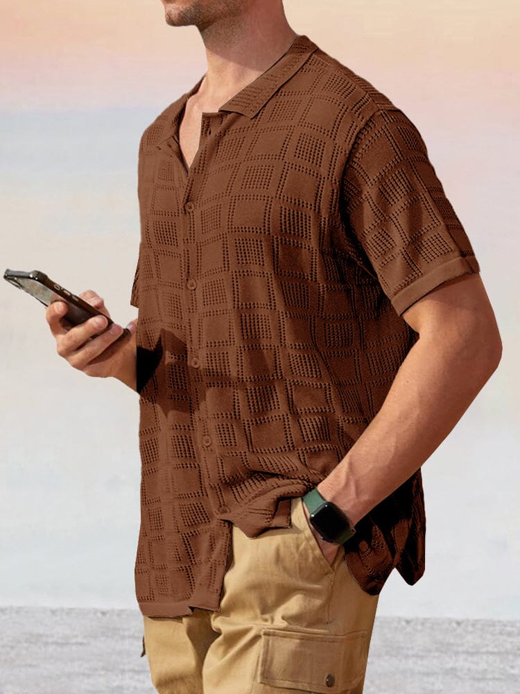 Camisa de punto ligera con diseño calado