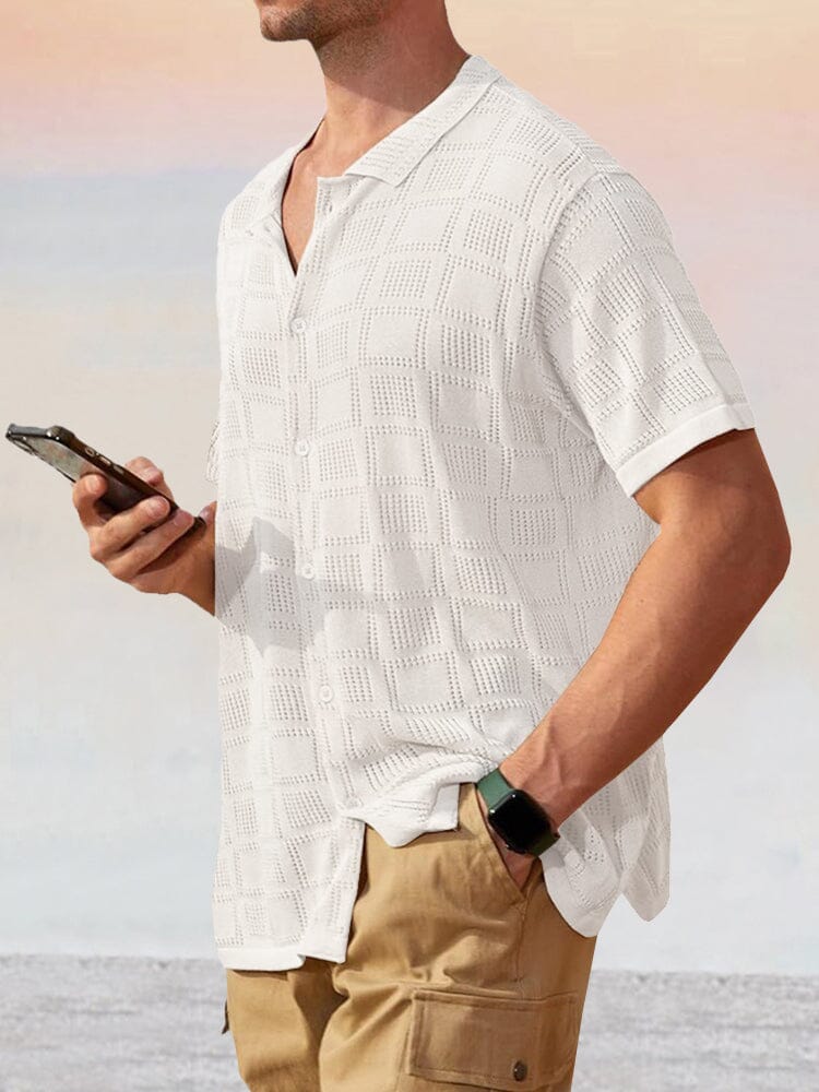 Camisa de punto ligera con diseño calado