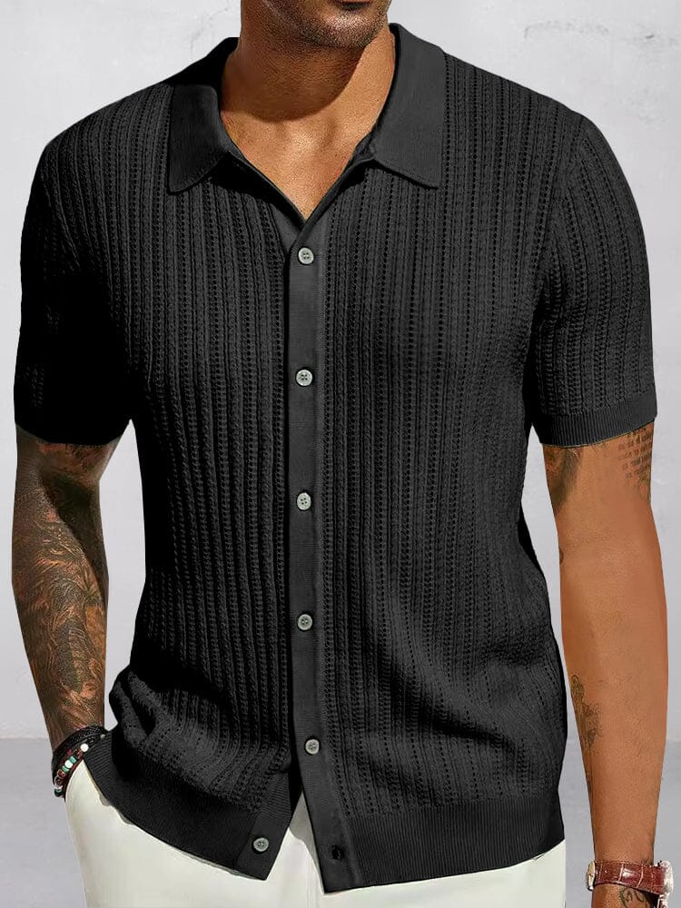 Camisa de punto calado transpirable