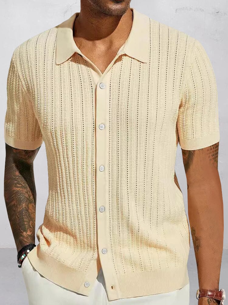 Camisa de punto calado transpirable