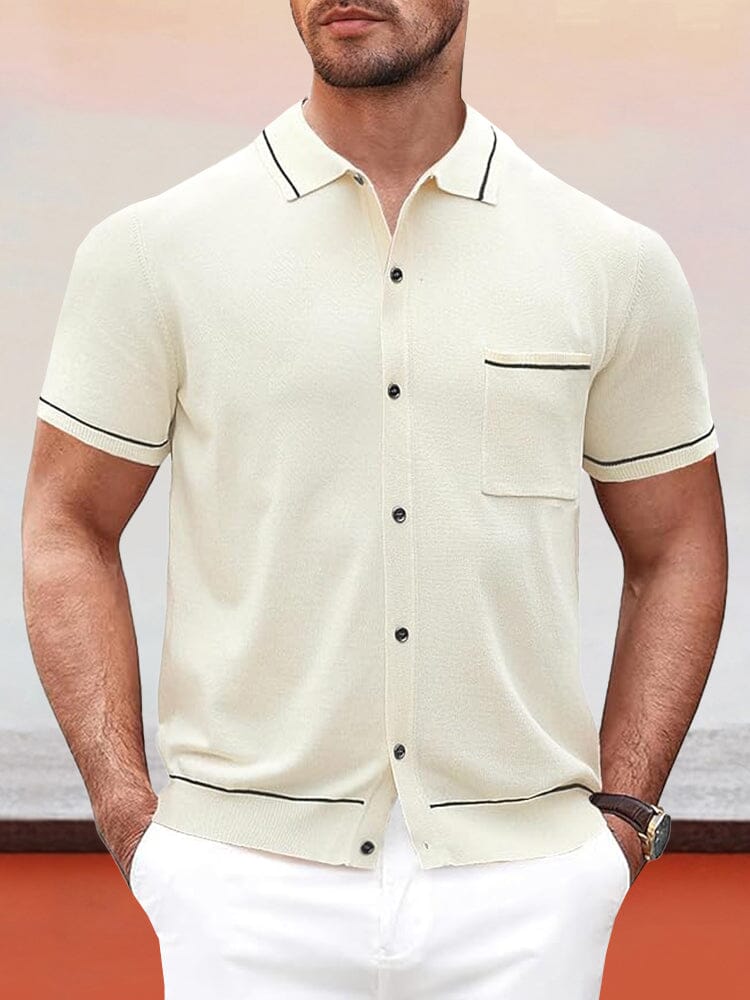 Camisa de punto clásica elástica