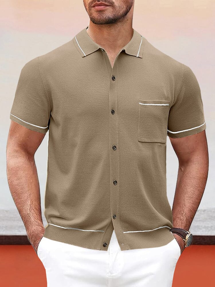 Camisa de punto clásica elástica