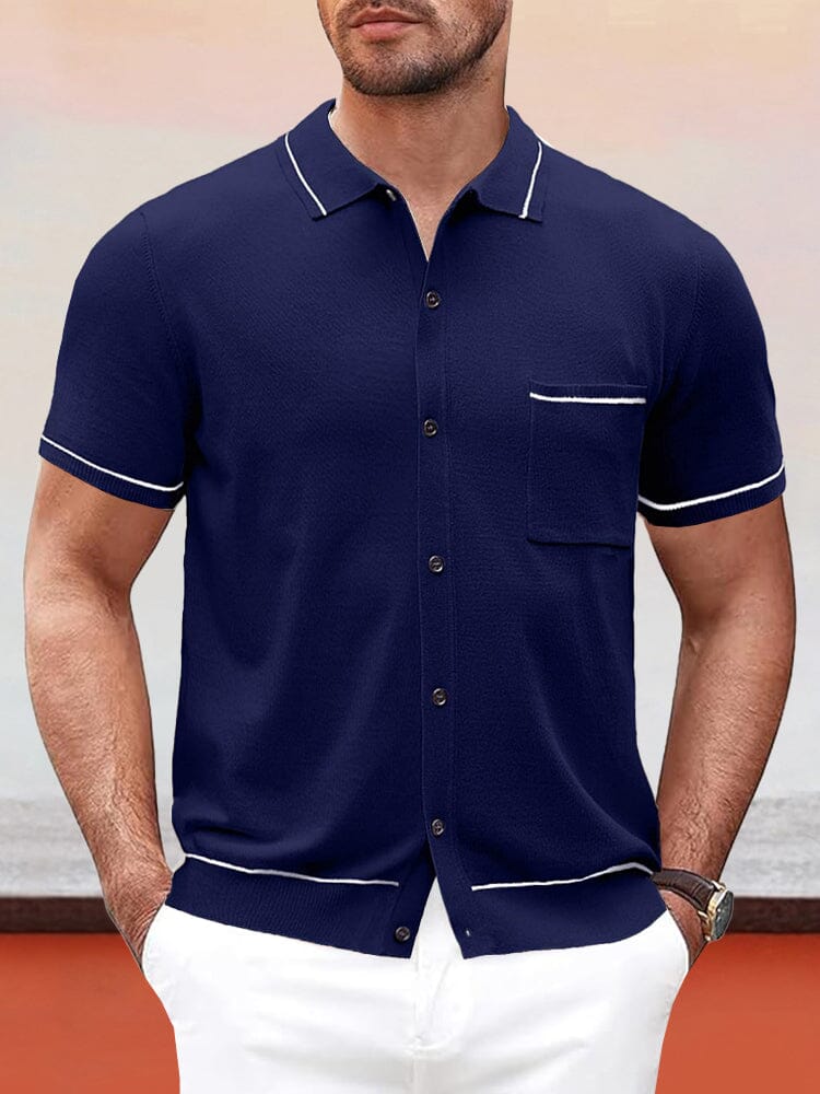 Camisa de punto clásica elástica