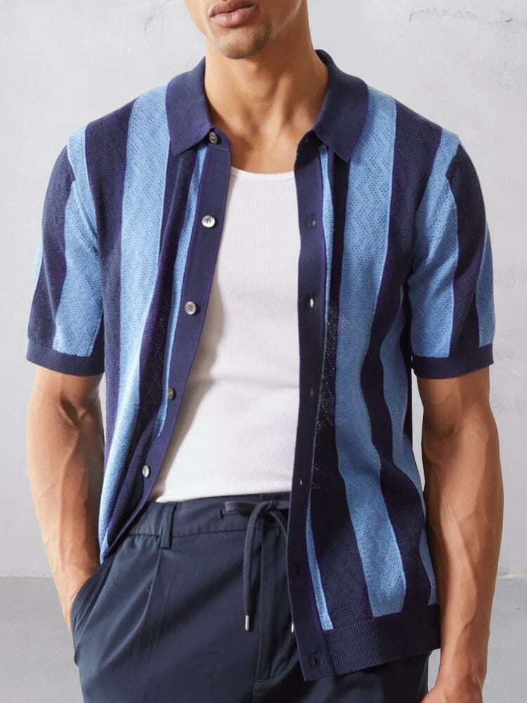 Camisa de punto a rayas estilo vintage