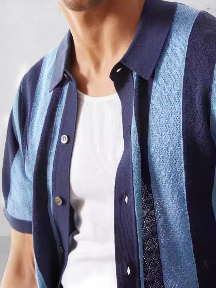 Camisa de punto a rayas estilo vintage