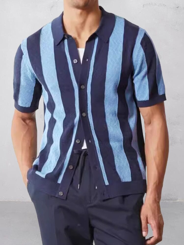 Camisa de punto a rayas estilo vintage