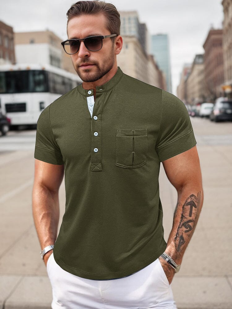 Camiseta henley básica y transpirable