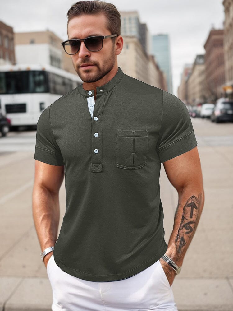 Camiseta henley básica y transpirable