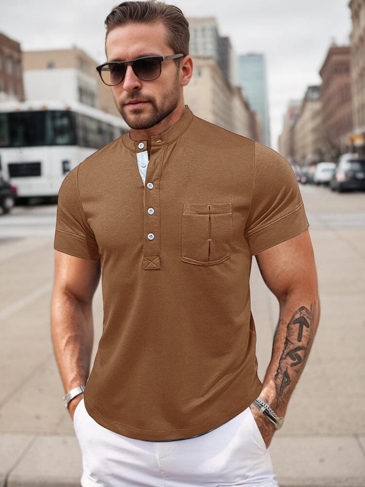 Camiseta henley básica y transpirable