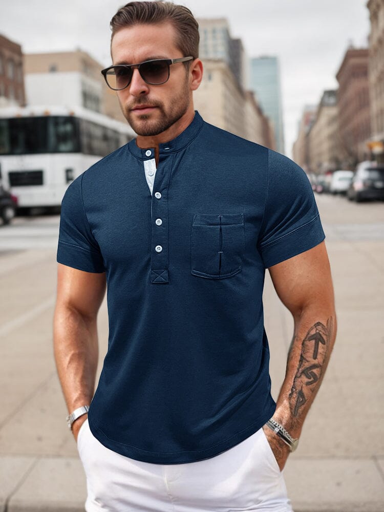 Camiseta henley básica y transpirable