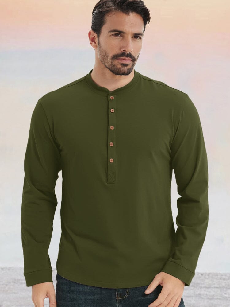 Camisa henley esencial de algodón 100%
