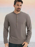 Camisa henley esencial de algodón 100%