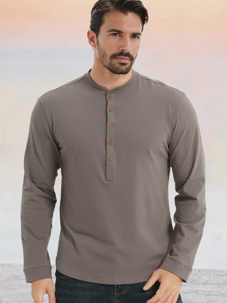 Camisa henley esencial de algodón 100%