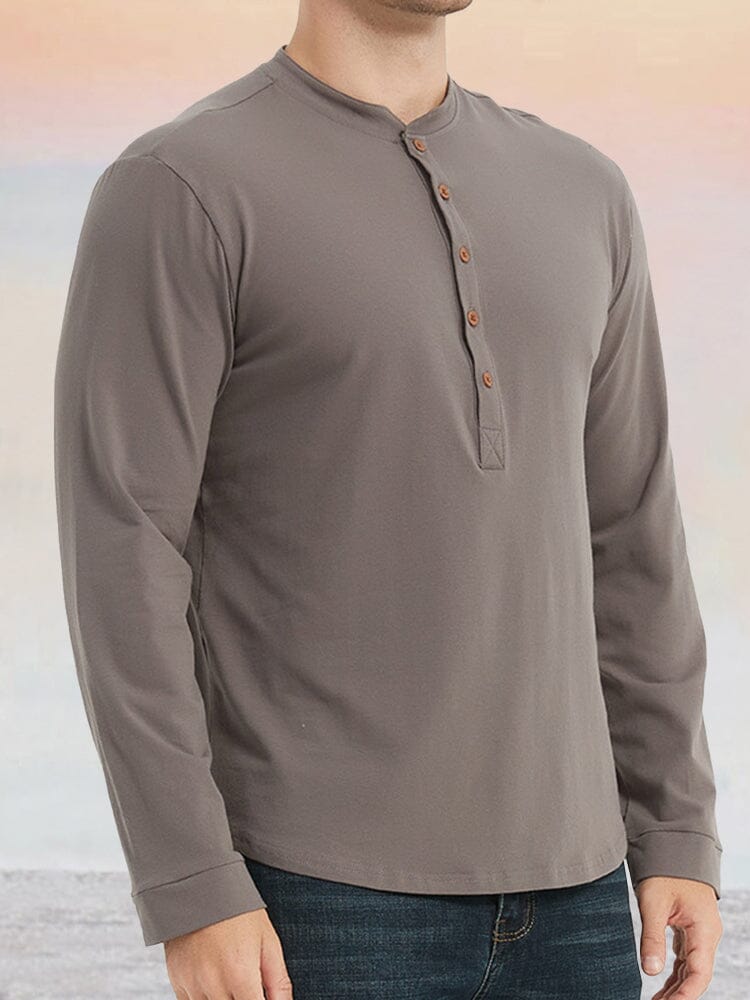 Camisa henley esencial de algodón 100%