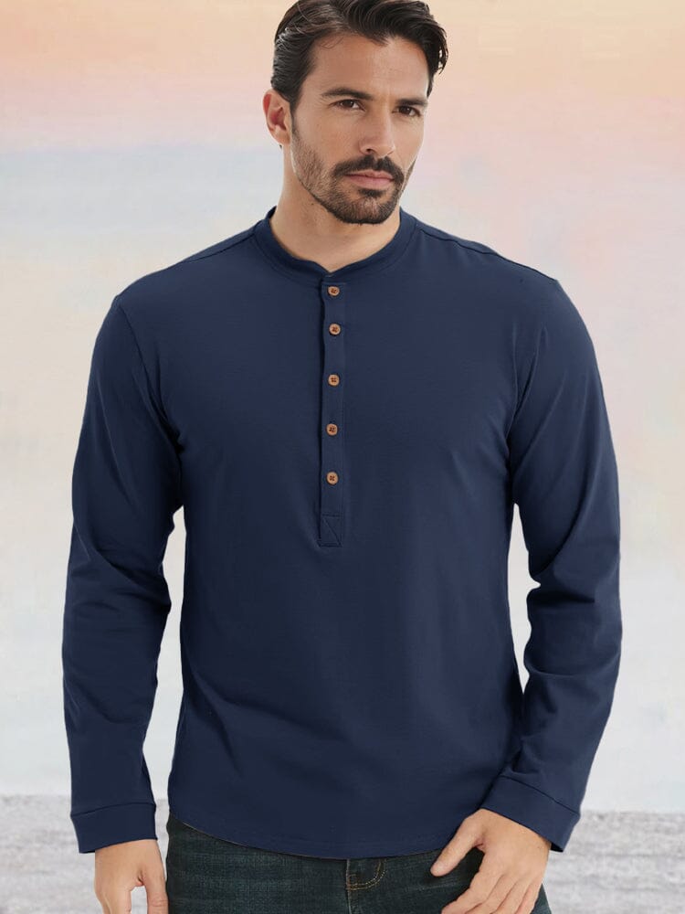 Camisa henley esencial de algodón 100%