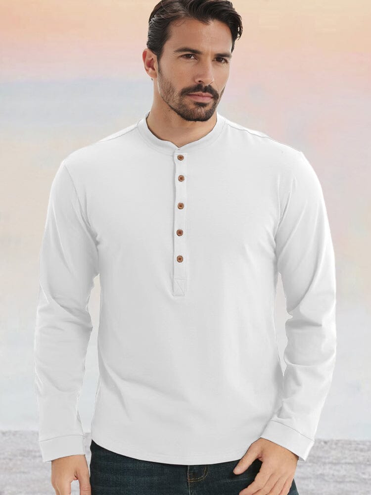 Camisa henley esencial de algodón 100%