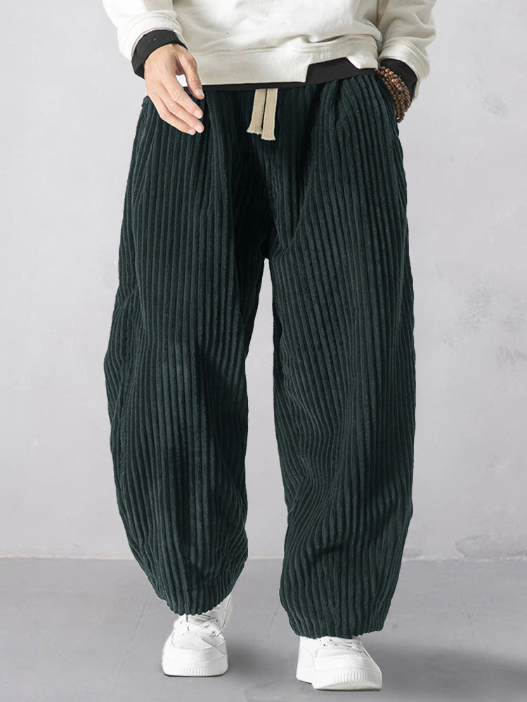 Pantalón harem holgado de pana