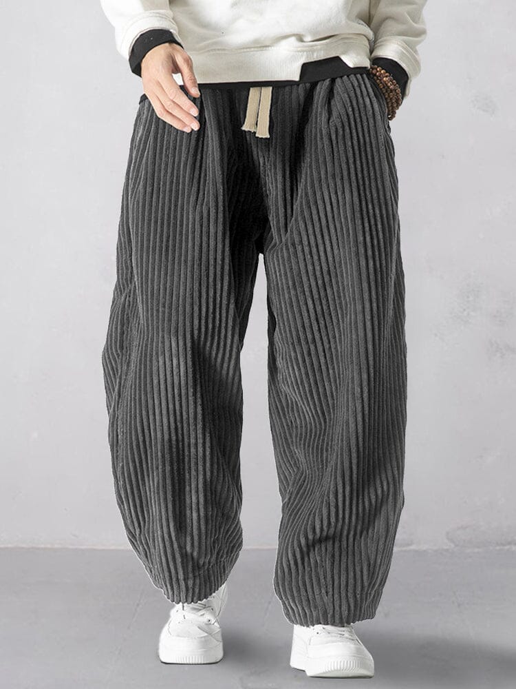 Pantalón harem holgado de pana