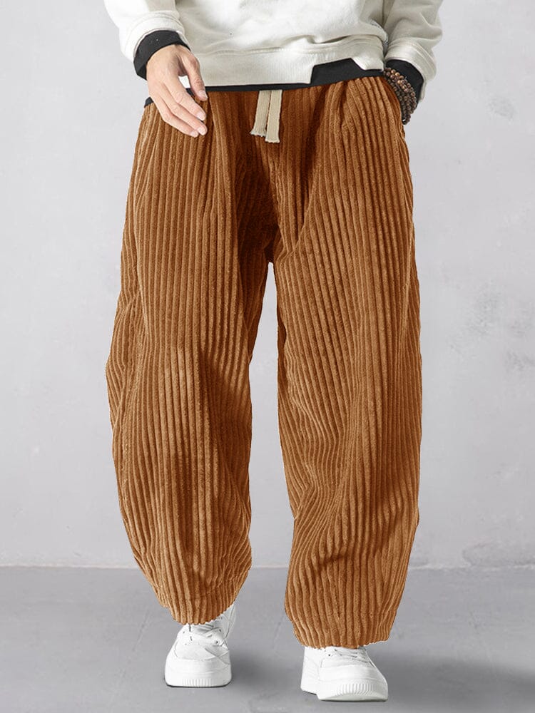 Pantalón harem holgado de pana