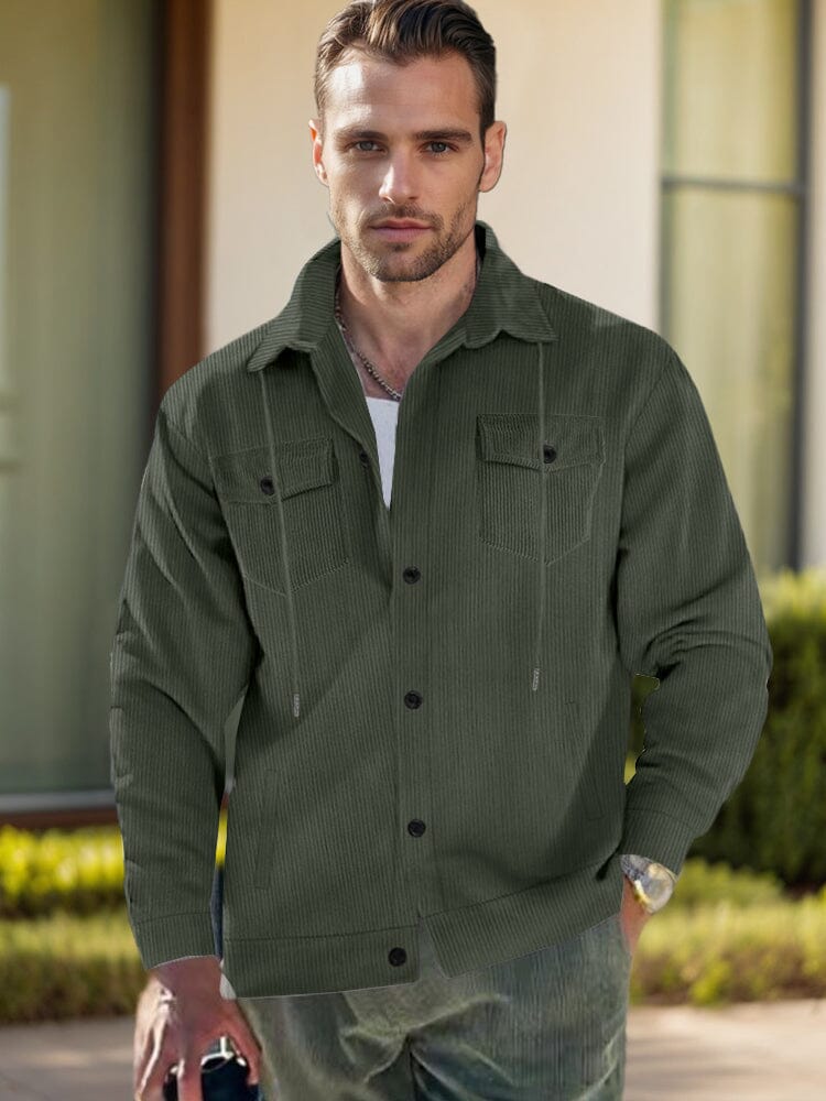 Chaqueta camisera de pana suave