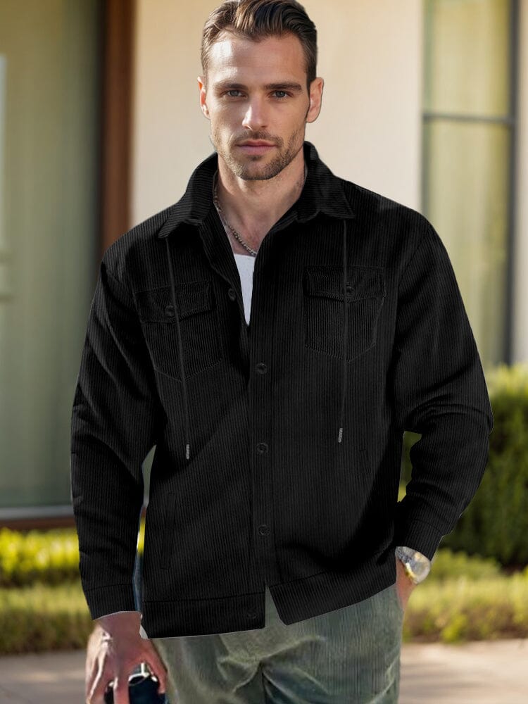 Chaqueta camisera de pana suave