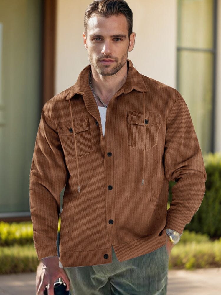 Chaqueta camisera de pana suave
