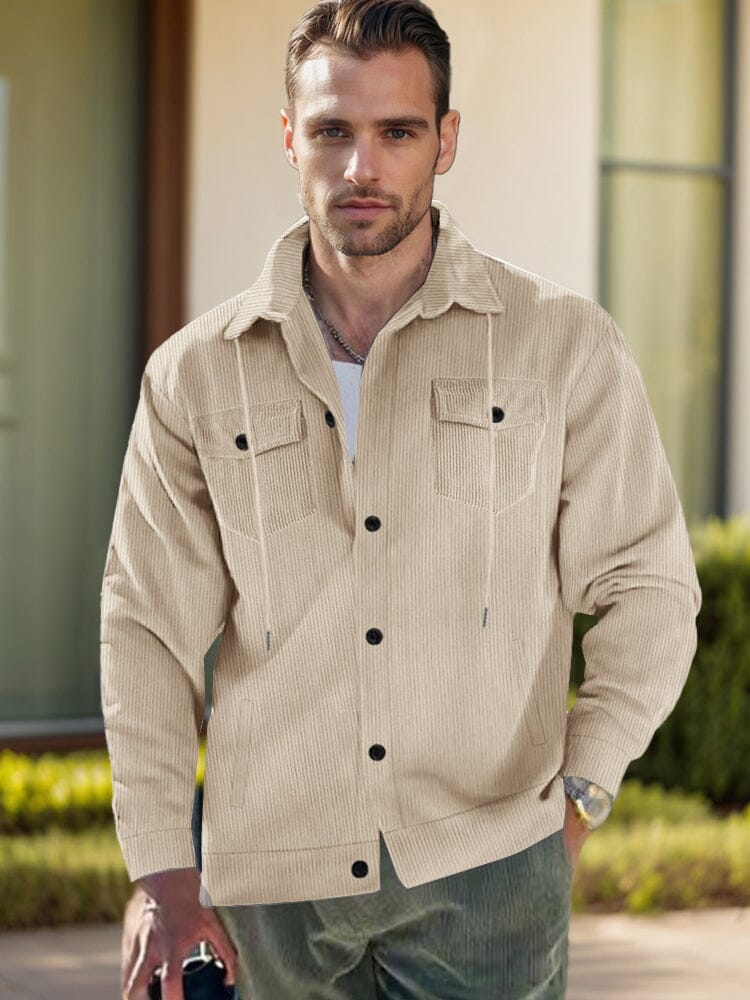 Chaqueta camisera de pana suave