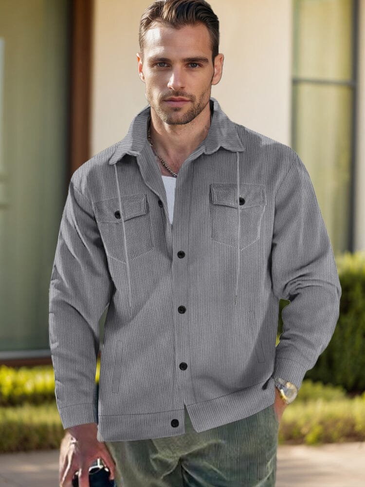 Chaqueta camisera de pana suave