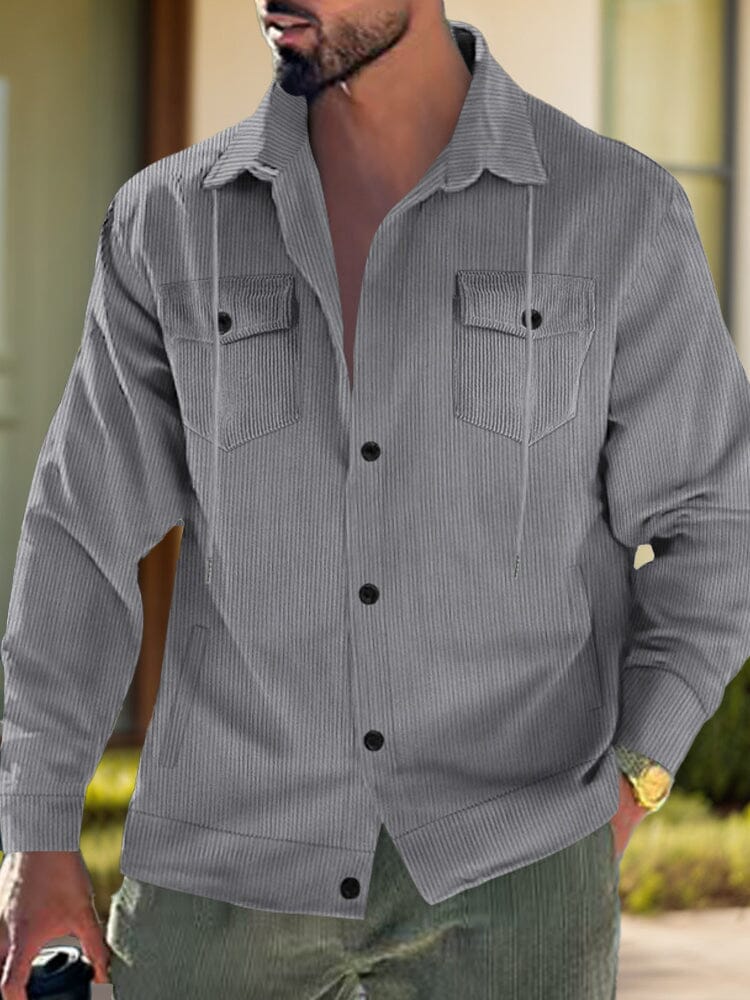 Chaqueta camisera de pana suave