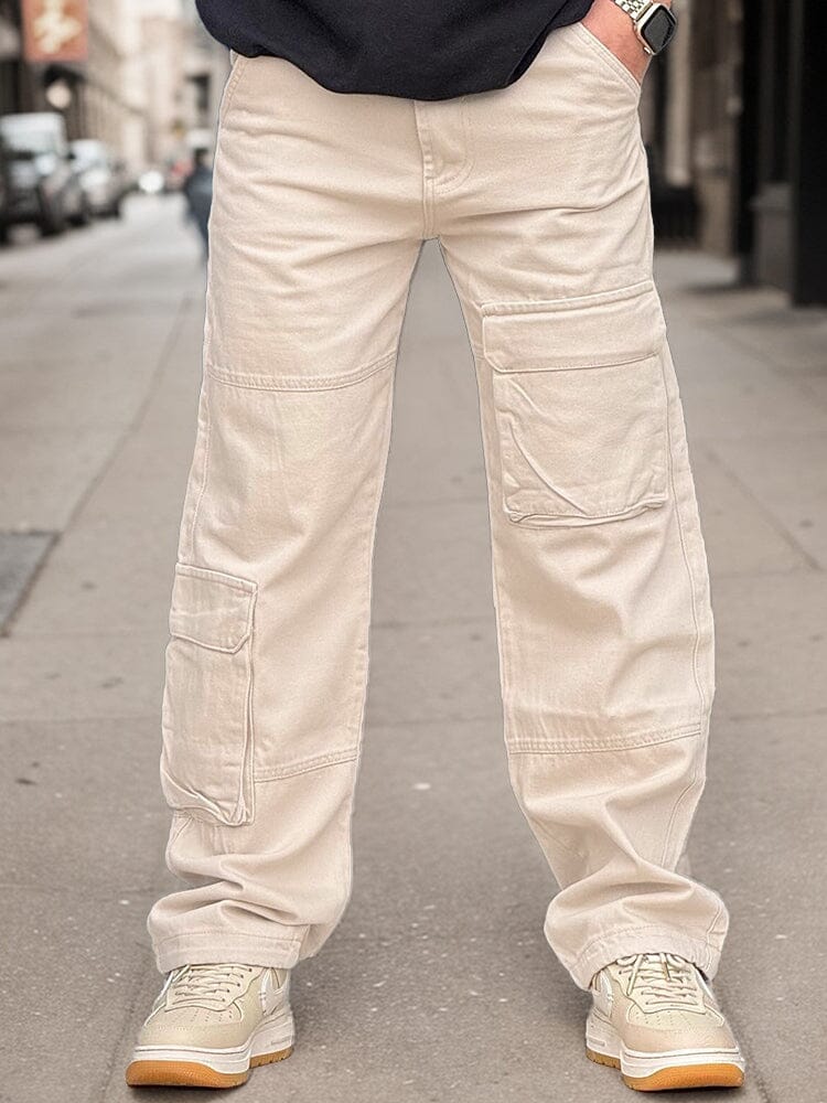 Pantalón cargo recto de algodón