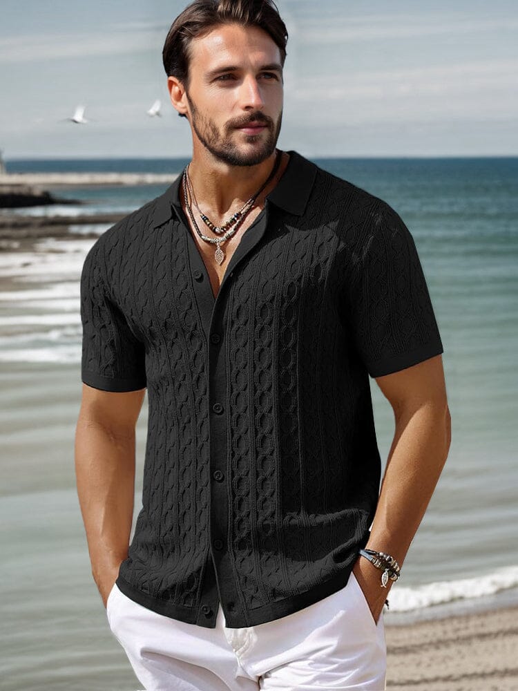 Camisa de punto trenzado suave