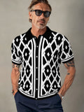 Camisa de punto con estampado geométrico vintage