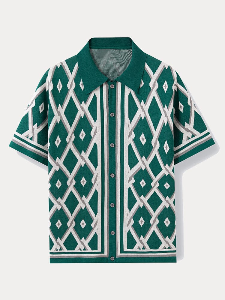 Camisa de punto con estampado geométrico vintage