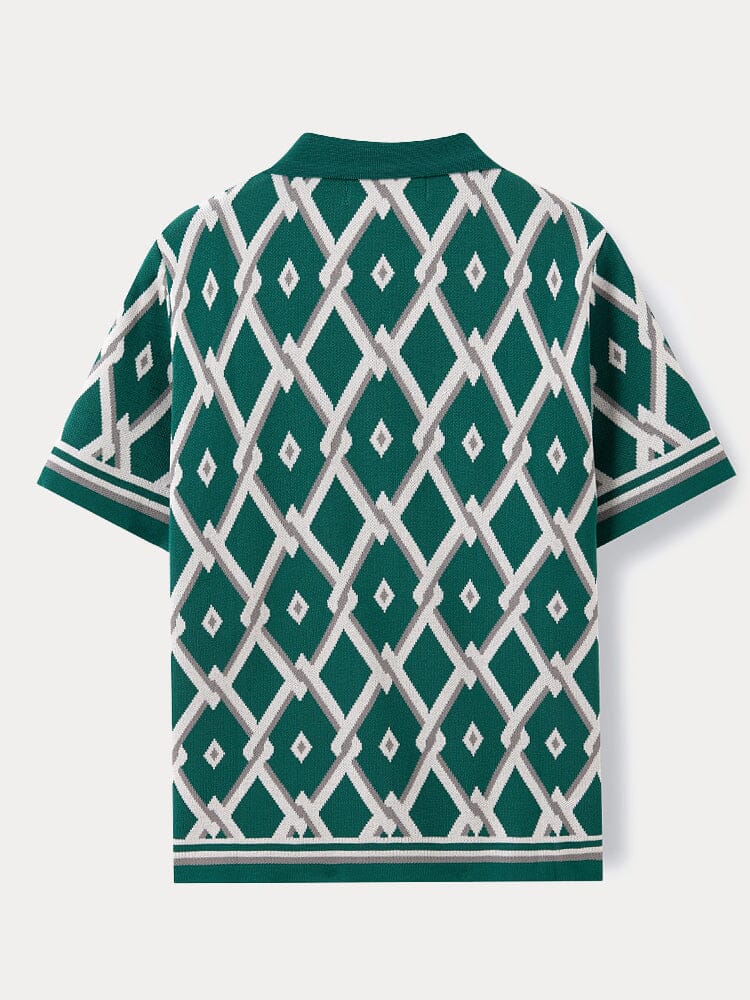 Camisa de punto con estampado geométrico vintage