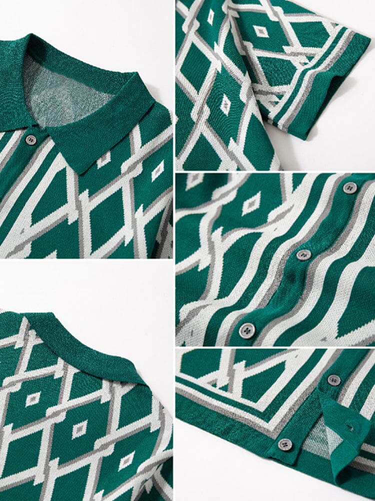 Camisa de punto con estampado geométrico vintage