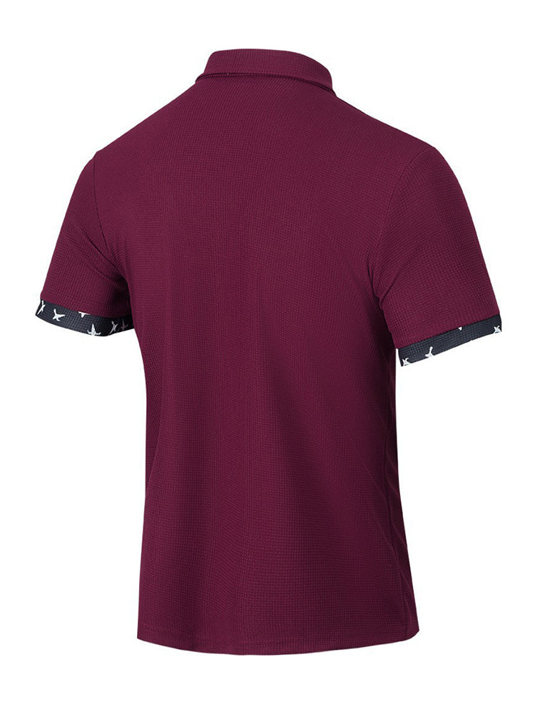 Camisa de punto gofre en bloques de color